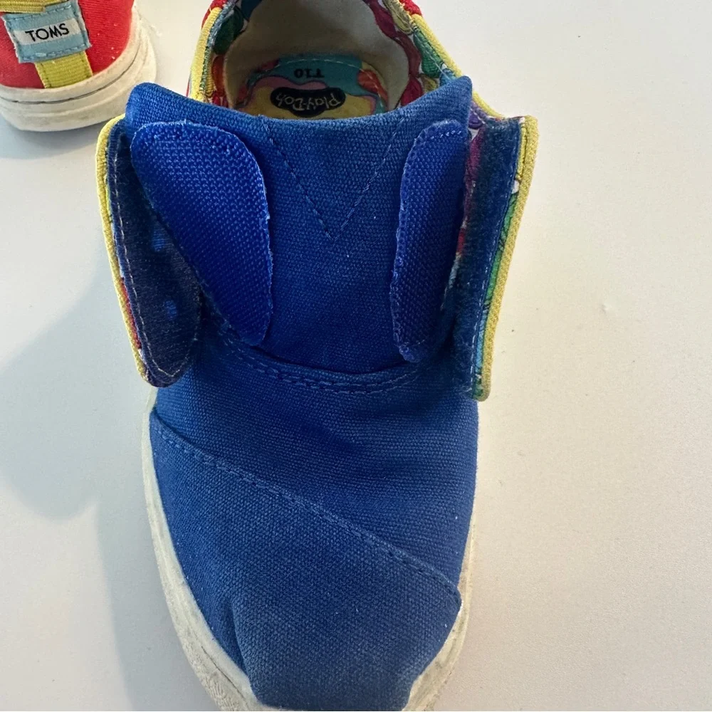 TOMS X Playdoh‎ Toddler 10 No Tie Velcro Shoes Sneakers Retro Unisex Kids